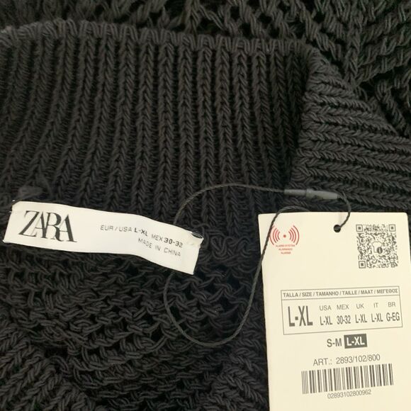 Zara Pointelle Open Knit Sweater Crochet Loose Fit Oversized Blogger Fav XL NWT - Picture 8 of 10